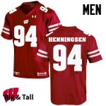 Men's Wisconsin Badgers NCAA #94 Matt Henningsen Red Authentic Under Armour Big & Tall Stitched College Football Jersey AP31G28UZ